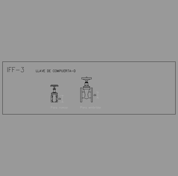 Bloque Autocad Llave de compuerta